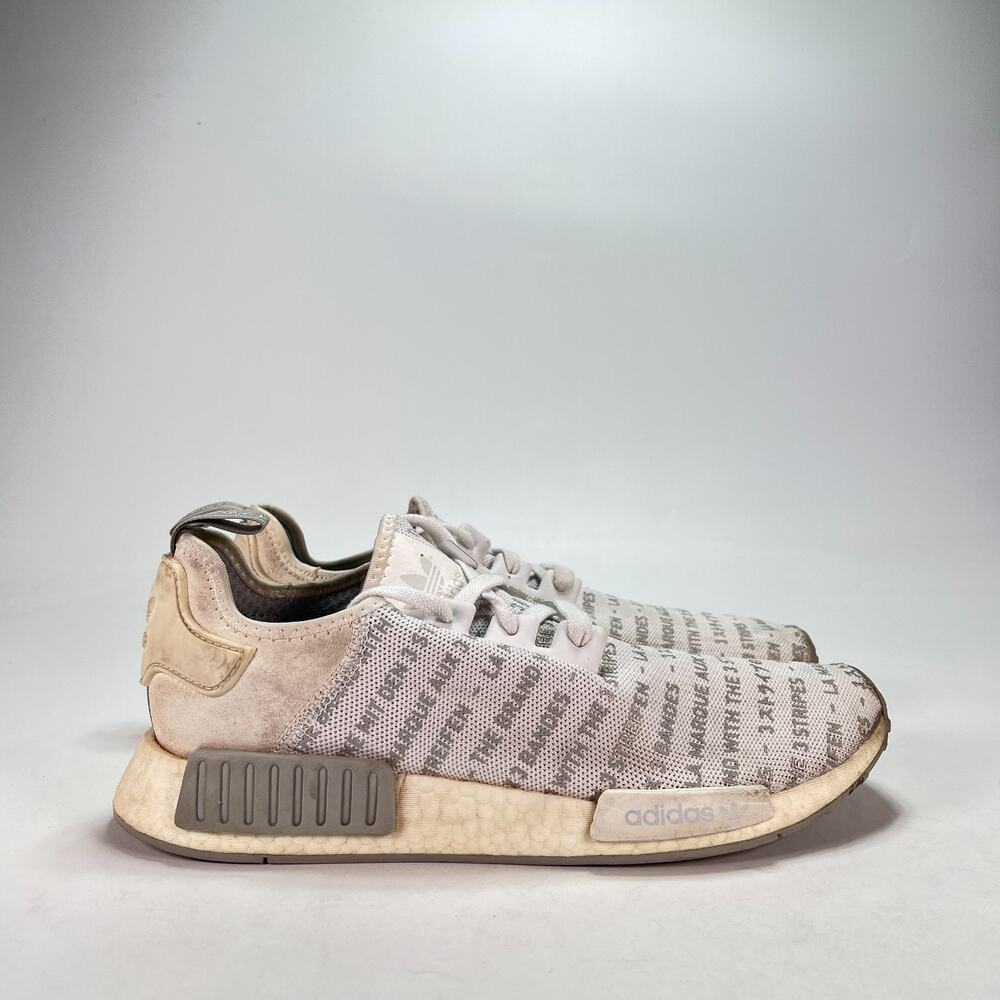 Adidas NMD R1 Whiteout 3 Three Stripes Primeknit Sneakers S76518 Men's Size 11